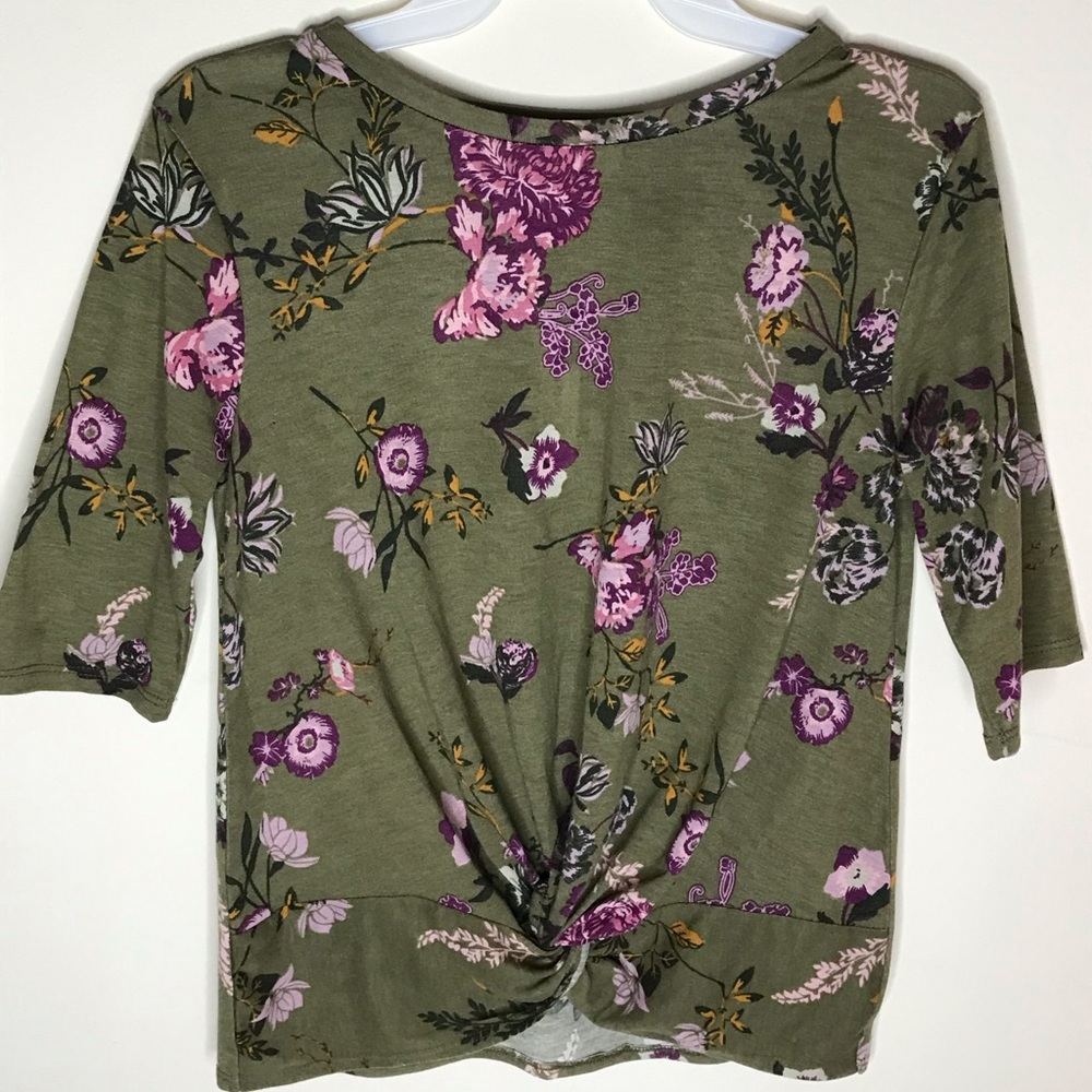 Green Floral Top